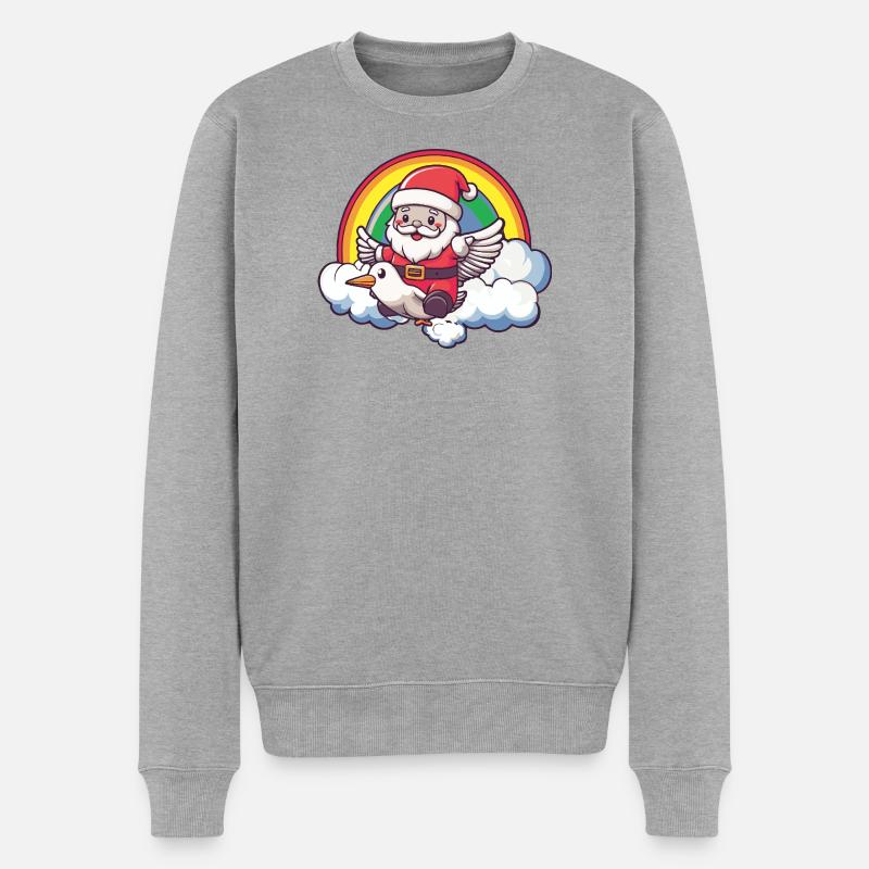 Noël Oiseau Colombe - Pull Premium bio Homme - gris chiné