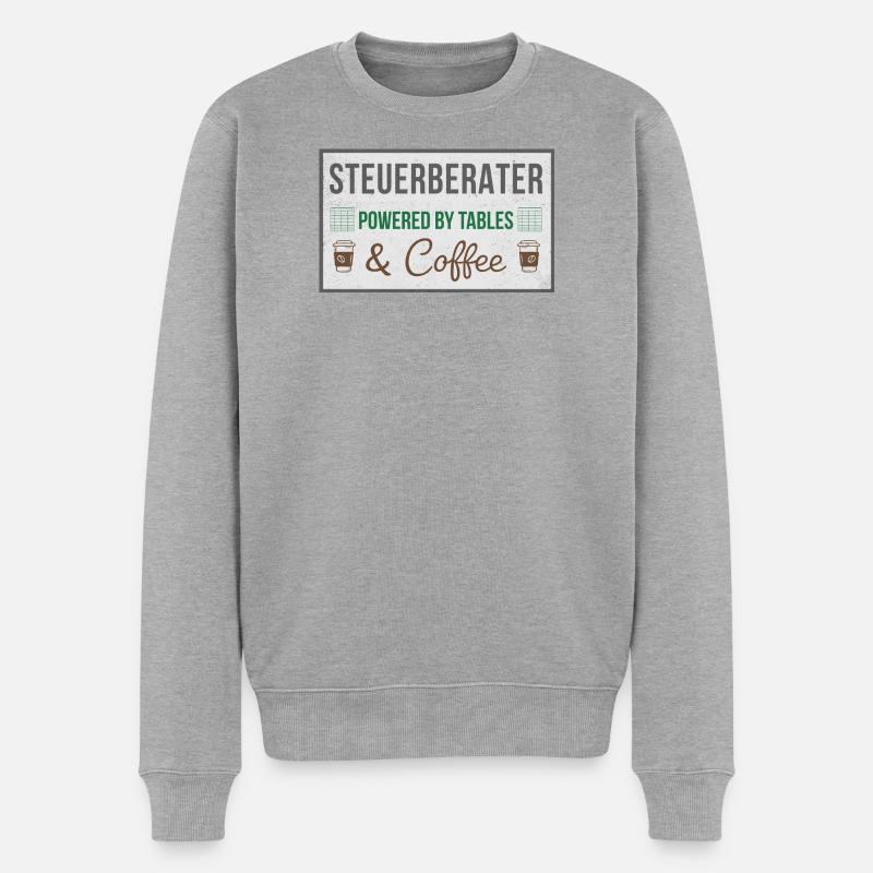 Steuerberater: Tabellen & Kaffee - Männer Premium Bio Pullover - Grau meliert