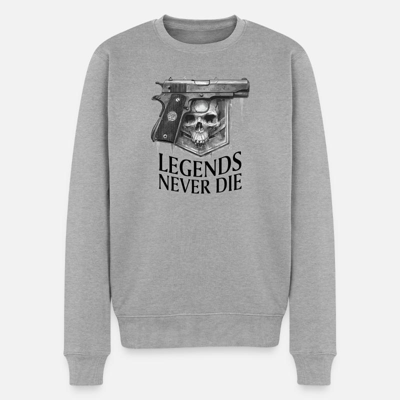 Legends Never Die - 1911 - Männer Premium Bio Pullover - Grau meliert