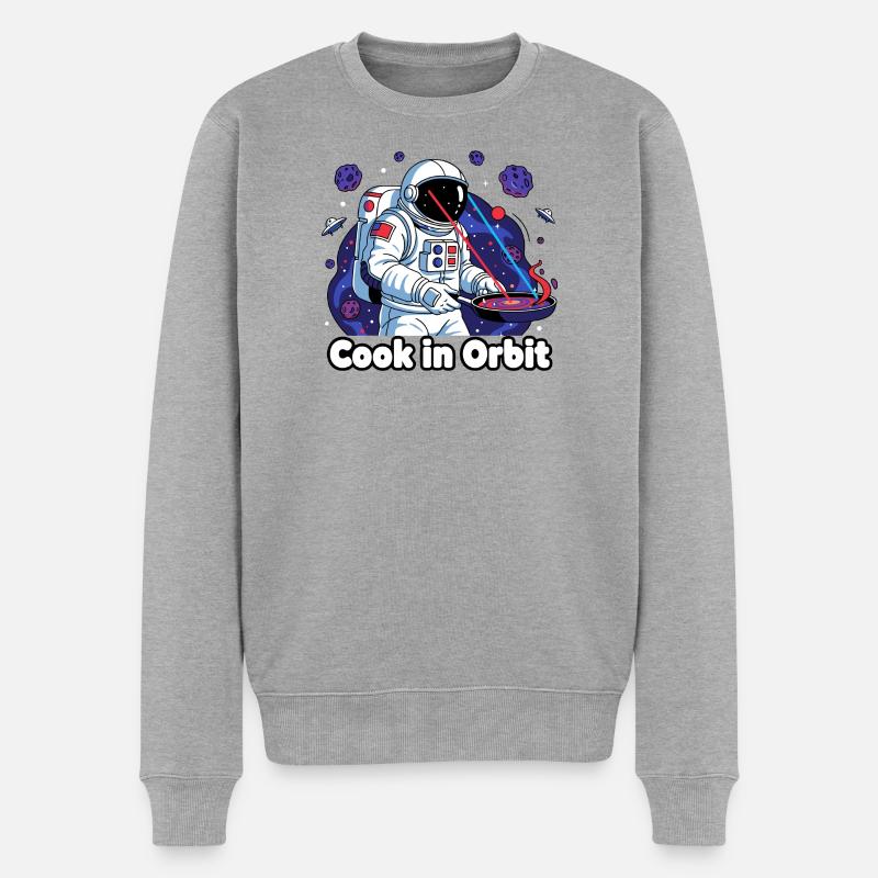 Koch im Orbit Astronaut - Männer Premium Bio Pullover - Grau meliert