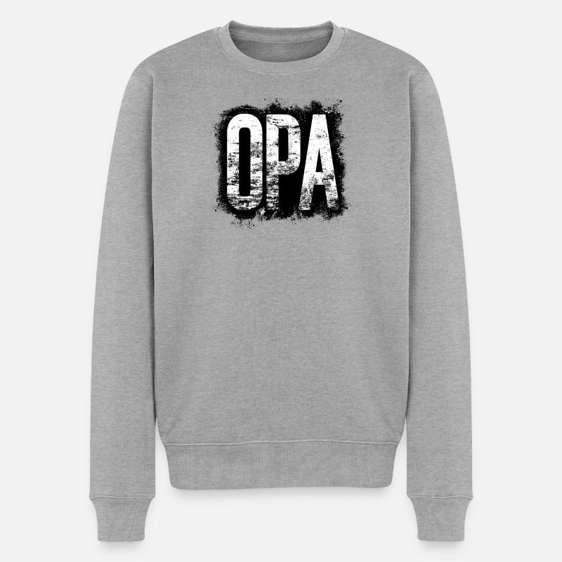 OPA Großvater Geschenkidee - Männer Premium Bio Pullover - Grau meliert