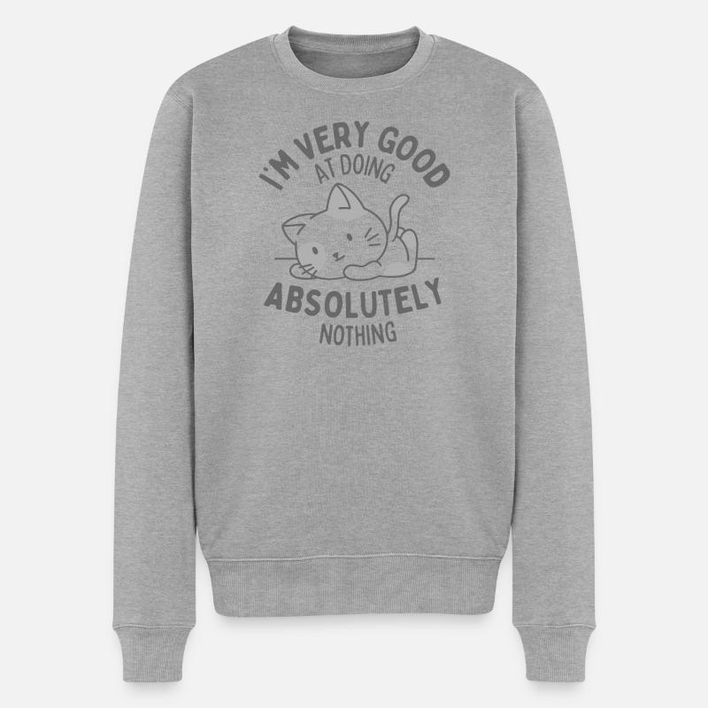 Absolut nichts tun - Männer Premium Bio Pullover - Grau meliert