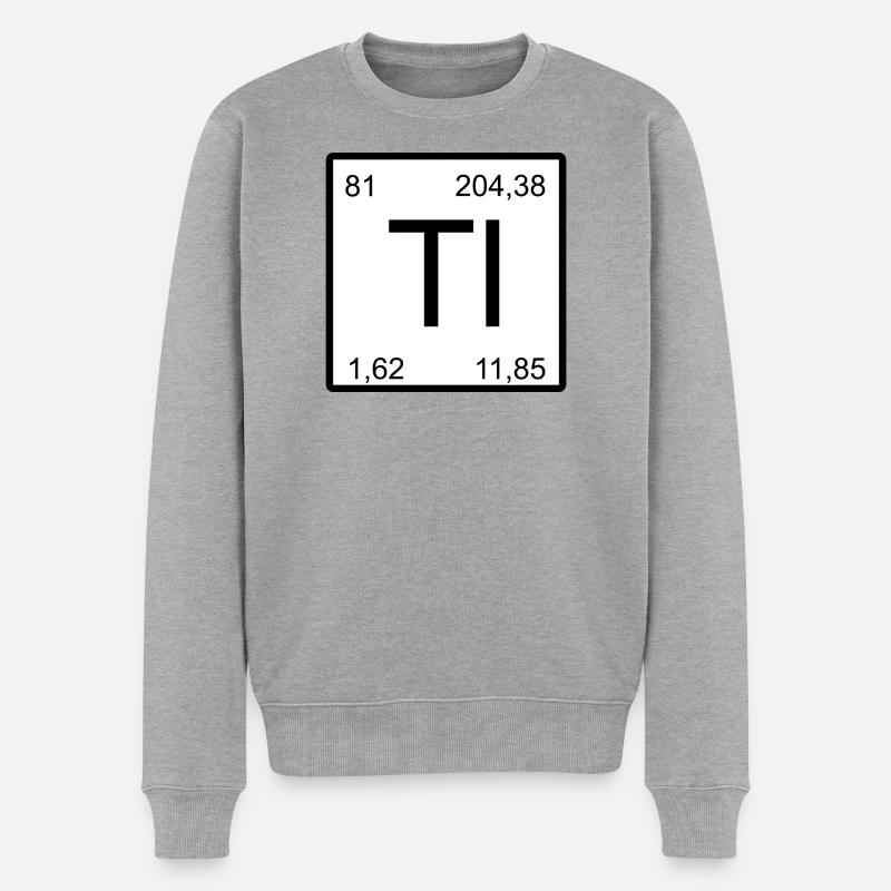 Ti Minimal Periodic Symbol Print - Männer Premium Bio Pullover - Grau meliert