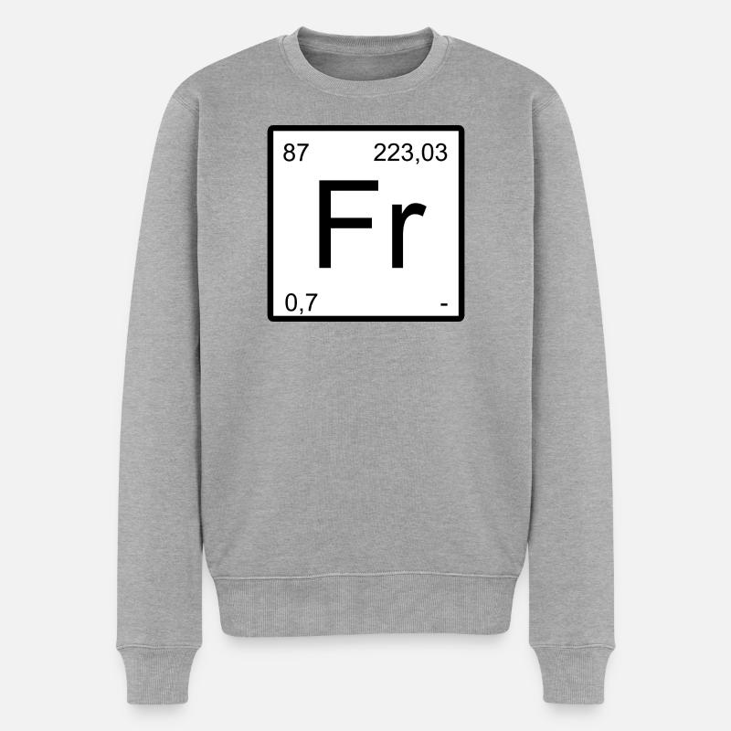 Francium-Elementdesign mit Periodenzahlen - Männer Premium Bio Pullover - Grau meliert