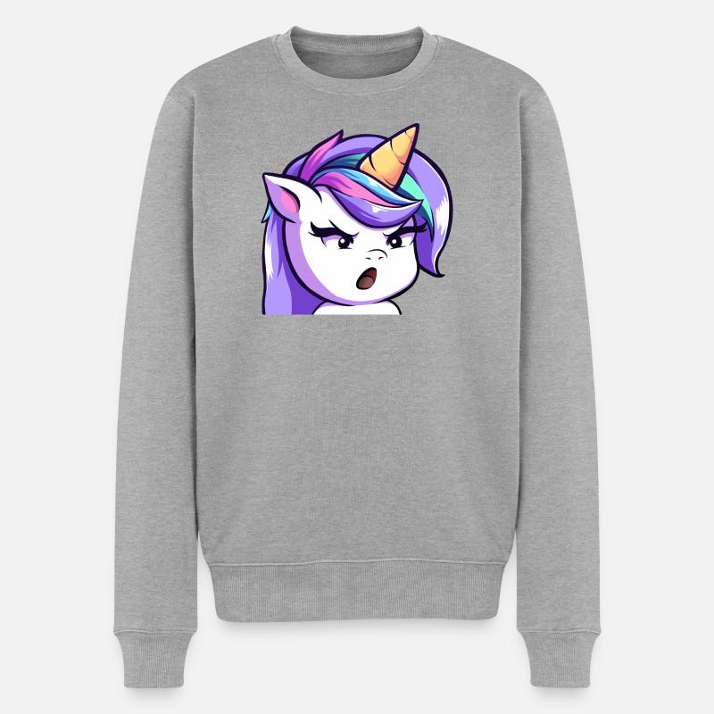 Lya hä - Männer Premium Bio Pullover - Grau meliert