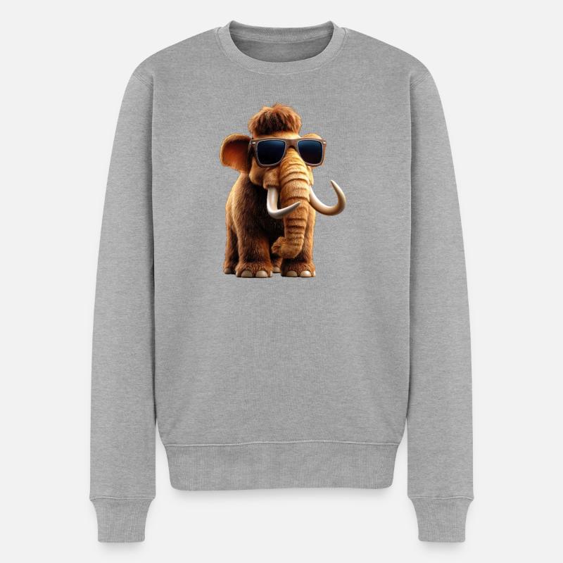 Mammut Wollhaarmammut Eiszeit Mammuts Süßes Mammut - Männer Premium Bio Pullover - Grau meliert