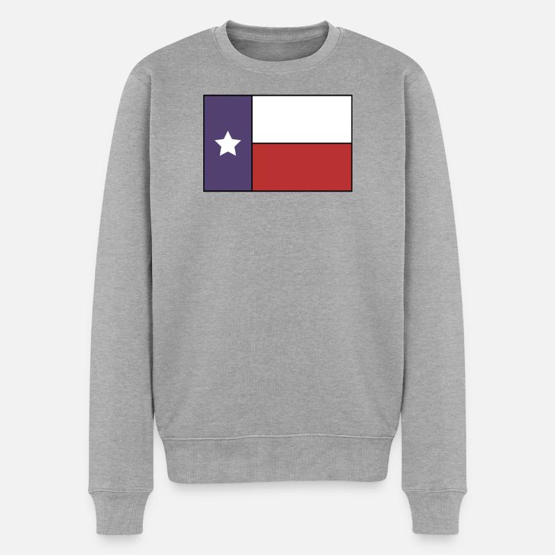 Texas-Flagge - Männer Premium Bio Pullover - Grau meliert