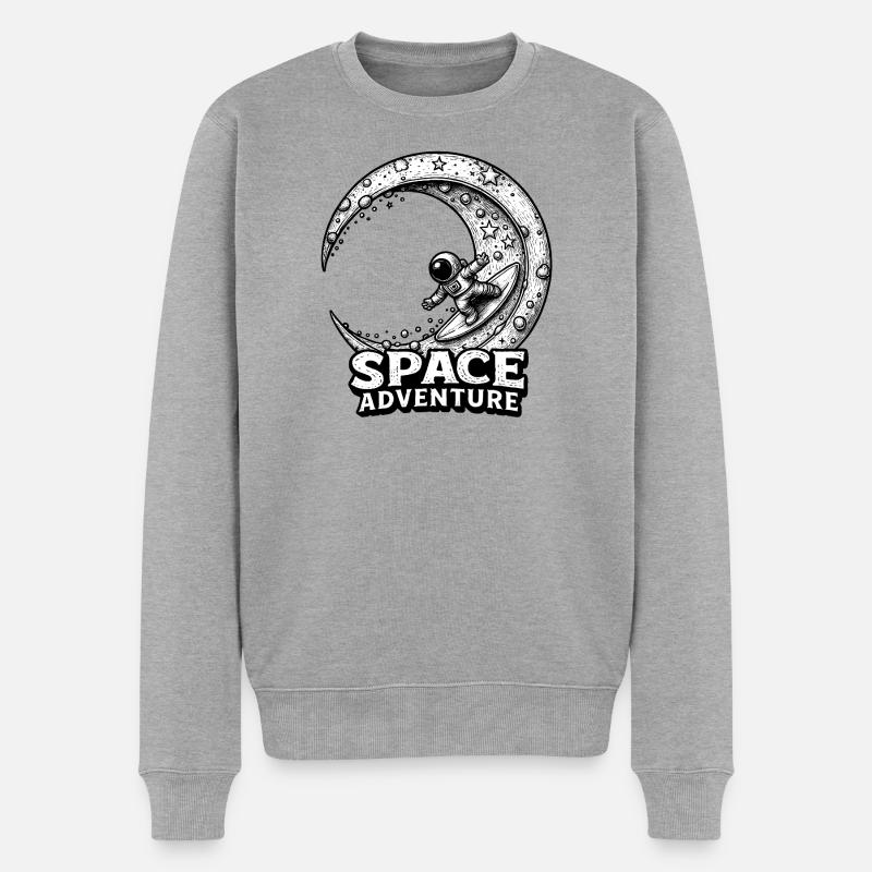 Cosmic Surf – Attraction d’aventure spatiale - Pull Premium bio Homme - gris chiné
