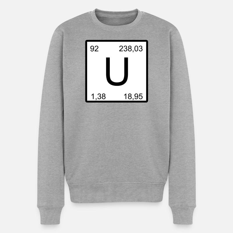 Uran U-Element Quadrat Grafik - Männer Premium Bio Pullover - Grau meliert