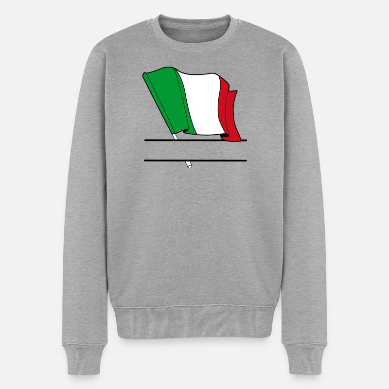 Drapeau italien – Espace de nom - Pull Premium bio Homme - gris chiné