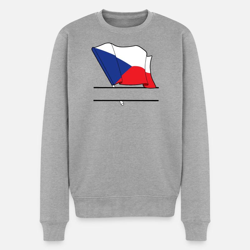 TSCHECHISCHE REPUBLIK – Personalisierte Flagge - Männer Premium Bio Pullover - Grau meliert