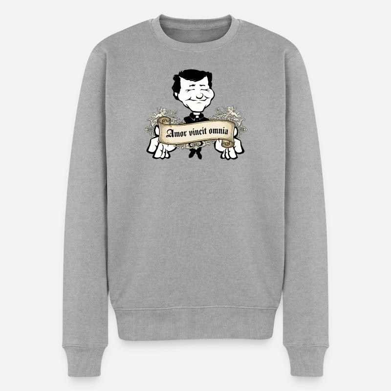 Amor vincit omnia - Männer Premium Bio Pullover - Grau meliert