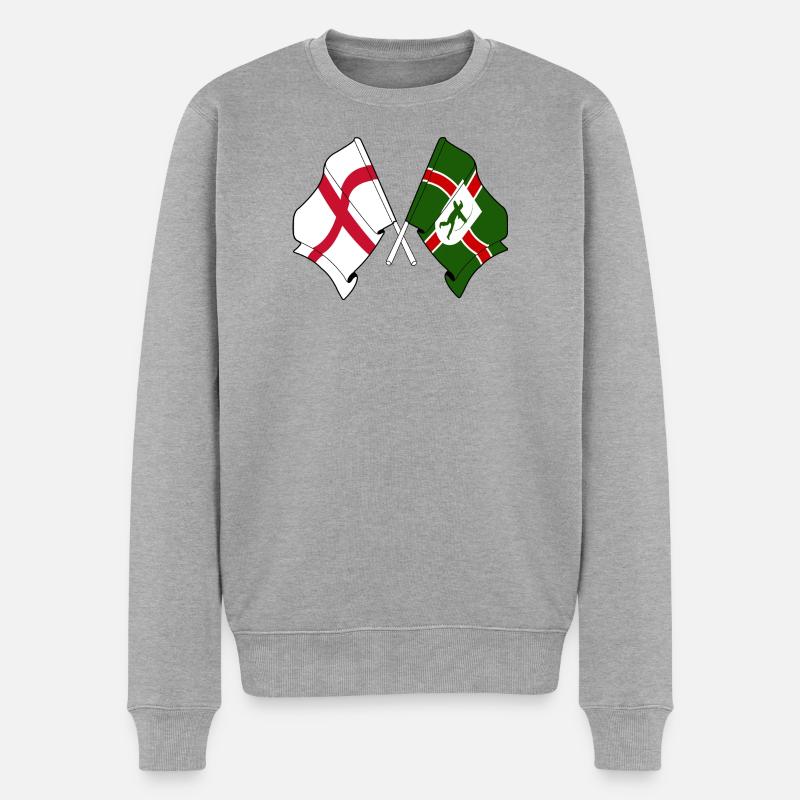 Drapeaux du Nottinghamshire × Angleterre - Pull Premium bio Homme - gris chiné