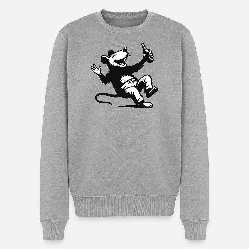 Partymaus - Männer Premium Bio Pullover - Grau meliert
