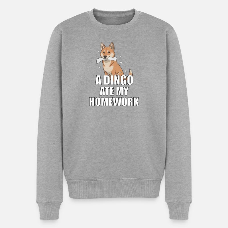 A Dingo Ate My Homework - Männer Premium Bio Pullover - Grau meliert