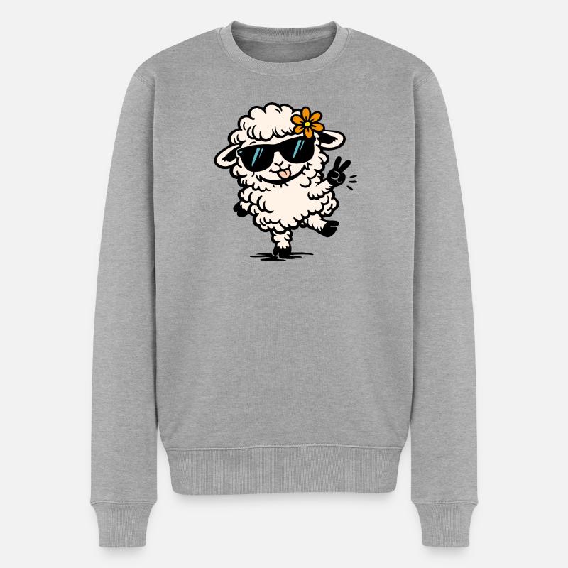 Mouton dansant – Illustration drôle avec style - Pull Premium bio Homme - gris chiné