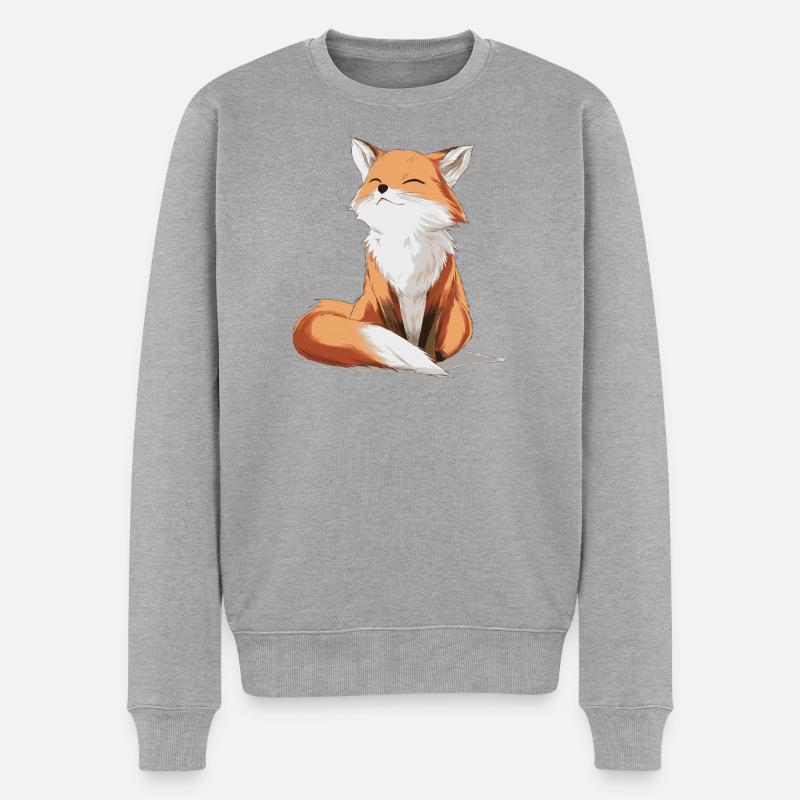 süßer Fuchs - Männer Premium Bio Pullover - Grau meliert