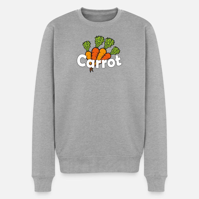 CARROT - Männer Premium Bio Pullover - Grau meliert