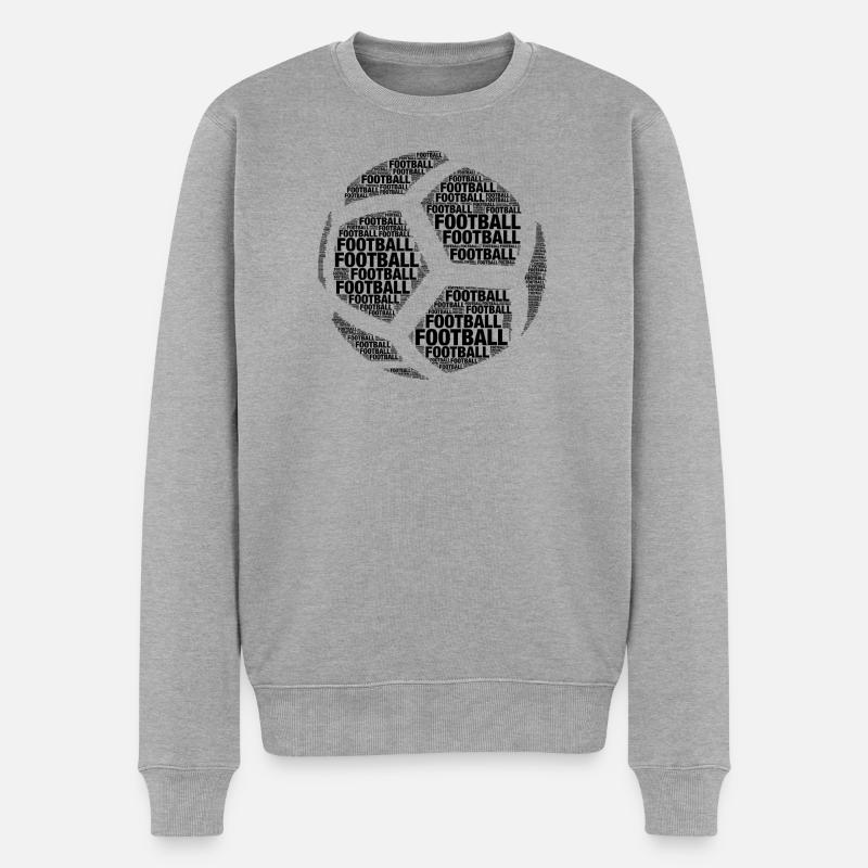 Wortdesign des Fußballballs - Männer Premium Bio Pullover - Grau meliert