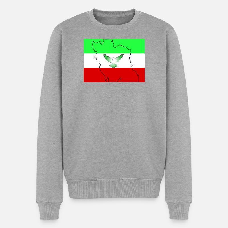 Iran Flagge  - Männer Premium Bio Pullover - Grau meliert