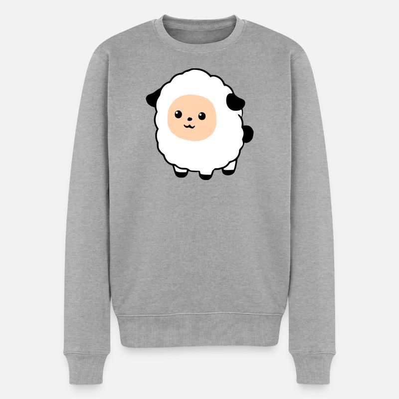 Schaf Schäfchen Lamm - Männer Premium Bio Pullover - Grau meliert