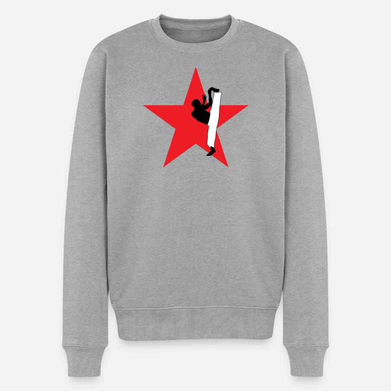 Capoeira - Combat - Danse - Pull Premium bio Homme - gris chiné