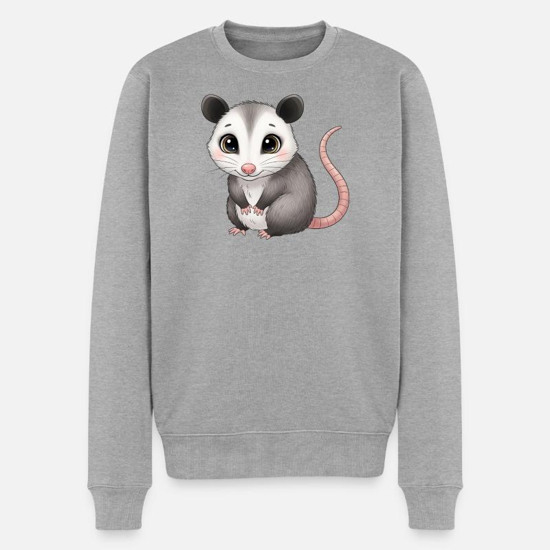 Niedliche Sternenratte - Männer Premium Bio Pullover - Grau meliert