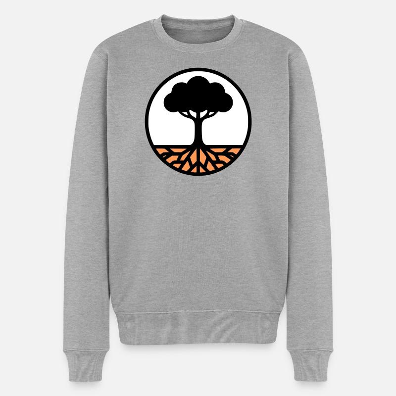Lebensbaum Kreis Icon - Männer Premium Bio Pullover - Grau meliert