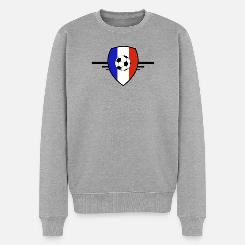 Fußballwappen Frankreichs - Männer Premium Bio Pullover - Grau meliert