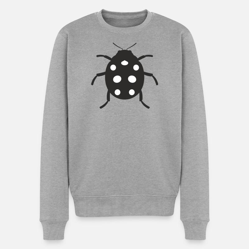 Marienkäfer Design - Männer Premium Bio Pullover - Grau meliert