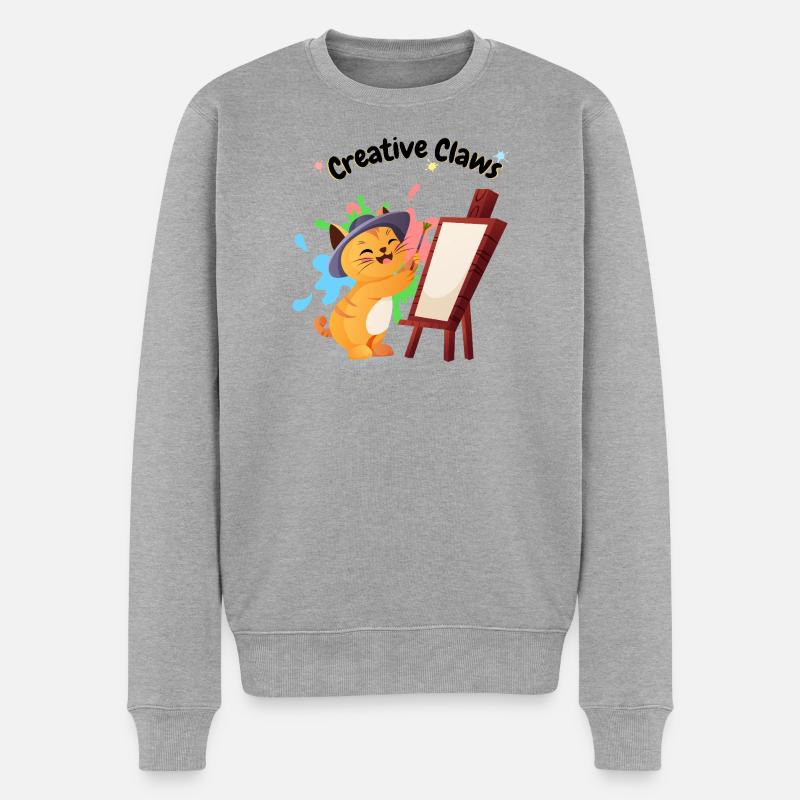 creative_claws - Pull Premium bio Homme - gris chiné