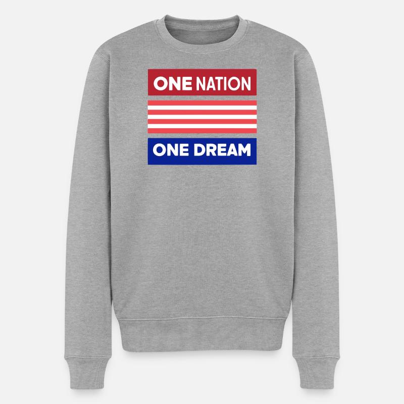 Eine Nation, ein Traum - Männer Premium Bio Pullover - Grau meliert
