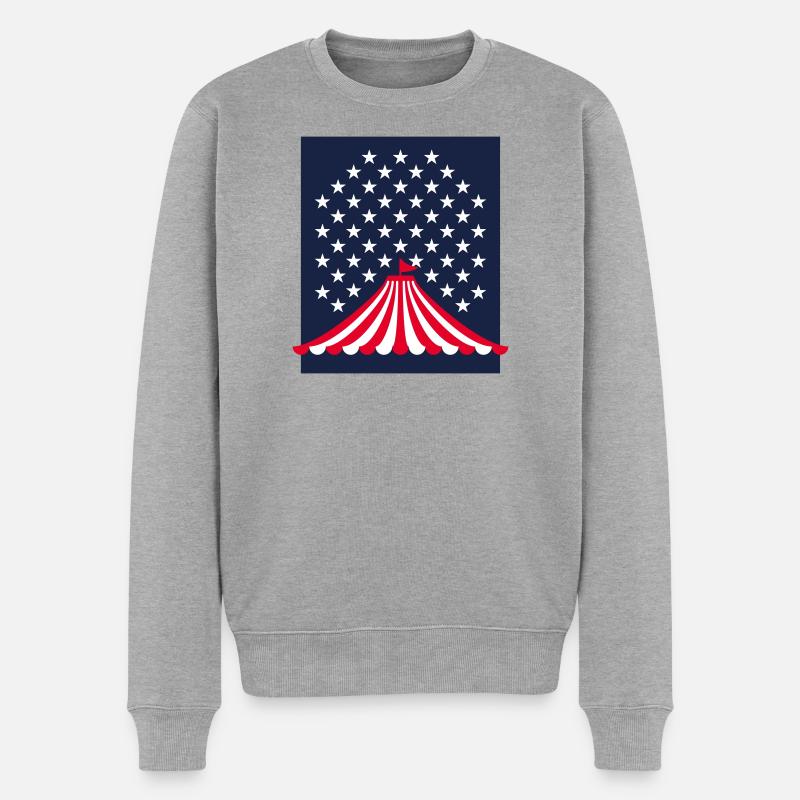 America Now - Männer Premium Bio Pullover - Grau meliert