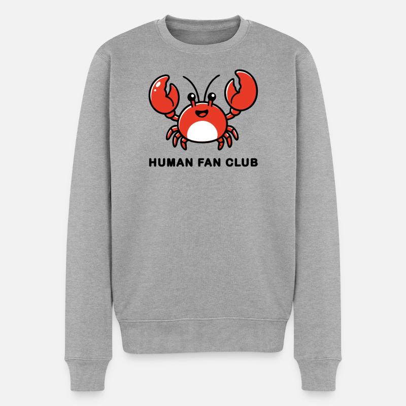 AI Human Fan Club - Männer Premium Bio Pullover - Grau meliert