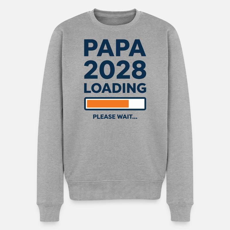 Papa 2028 lädt - Männer Premium Bio Pullover - Grau meliert