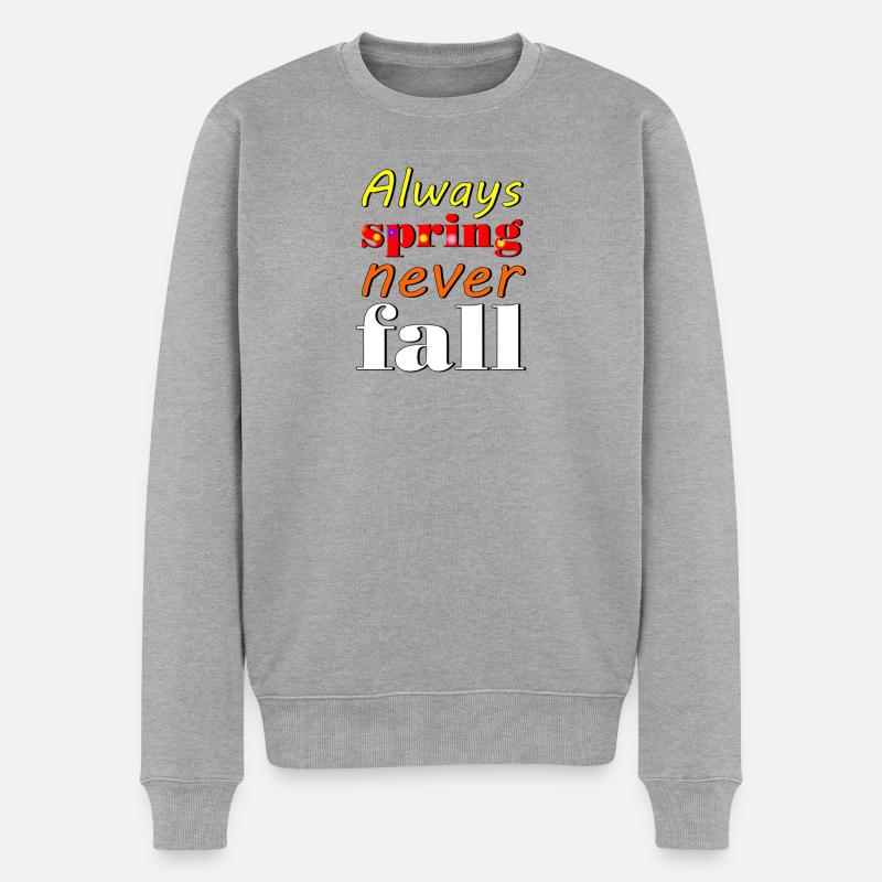 never - Männer Premium Bio Pullover - Grau meliert