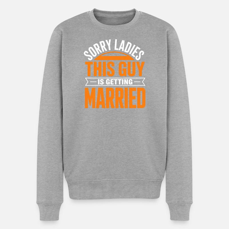 Dieser Typ heiratet - Männer Premium Bio Pullover - Grau meliert