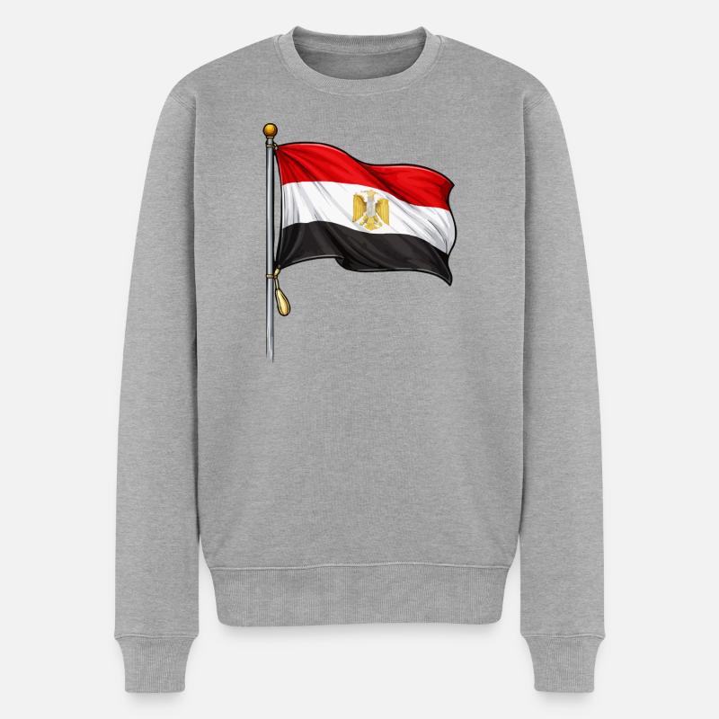 Ägypten Flagge  - Männer Premium Bio Pullover - Grau meliert