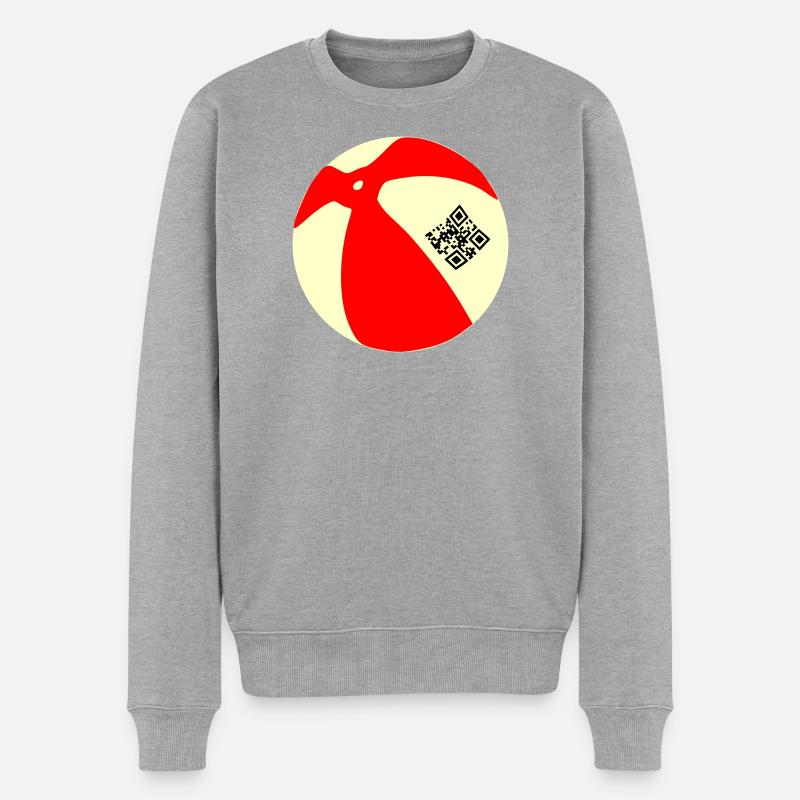 Ball QR - Männer Premium Bio Pullover - Grau meliert