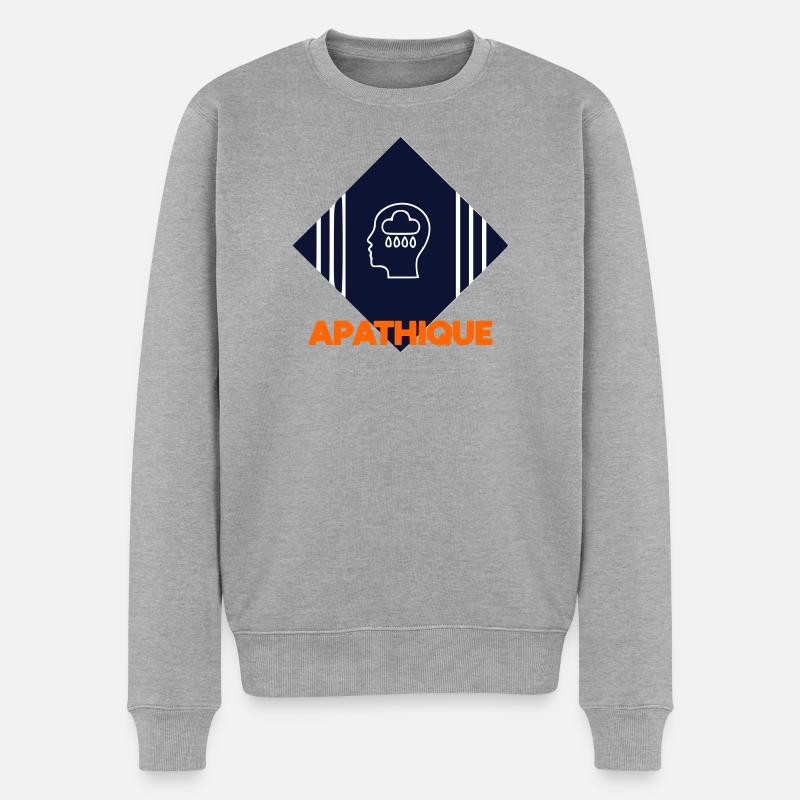 apathisch - Männer Premium Bio Pullover - Grau meliert