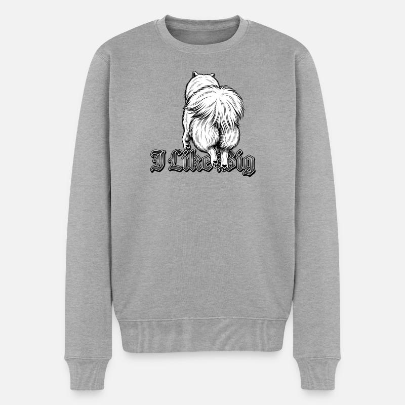 Eurasier | I Like Big - Männer Premium Bio Pullover - Grau meliert