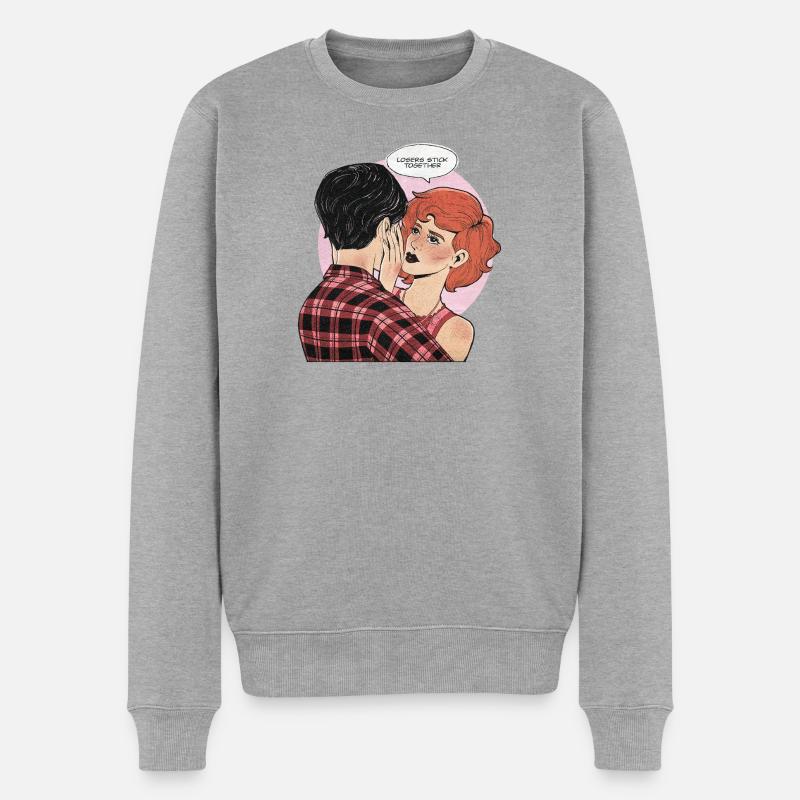 ES – Losers Stick Together Design - Männer Premium Bio Pullover - Grau meliert