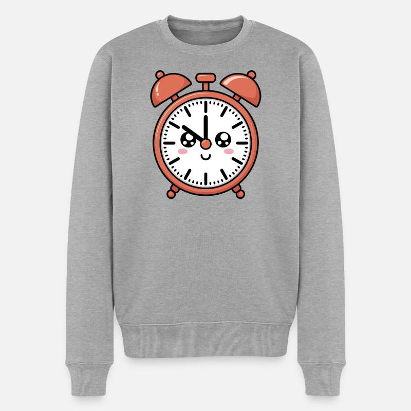 Wecker - Männer Premium Bio Pullover - Grau meliert