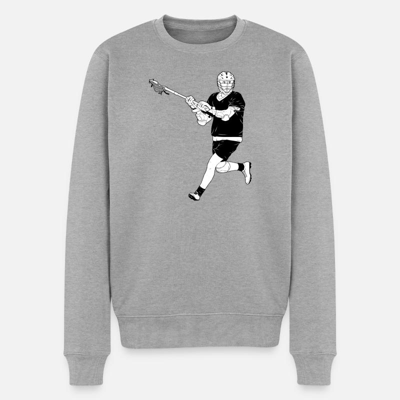 Joueur de crosse noir et blanc - Pull Premium bio Homme - gris chiné