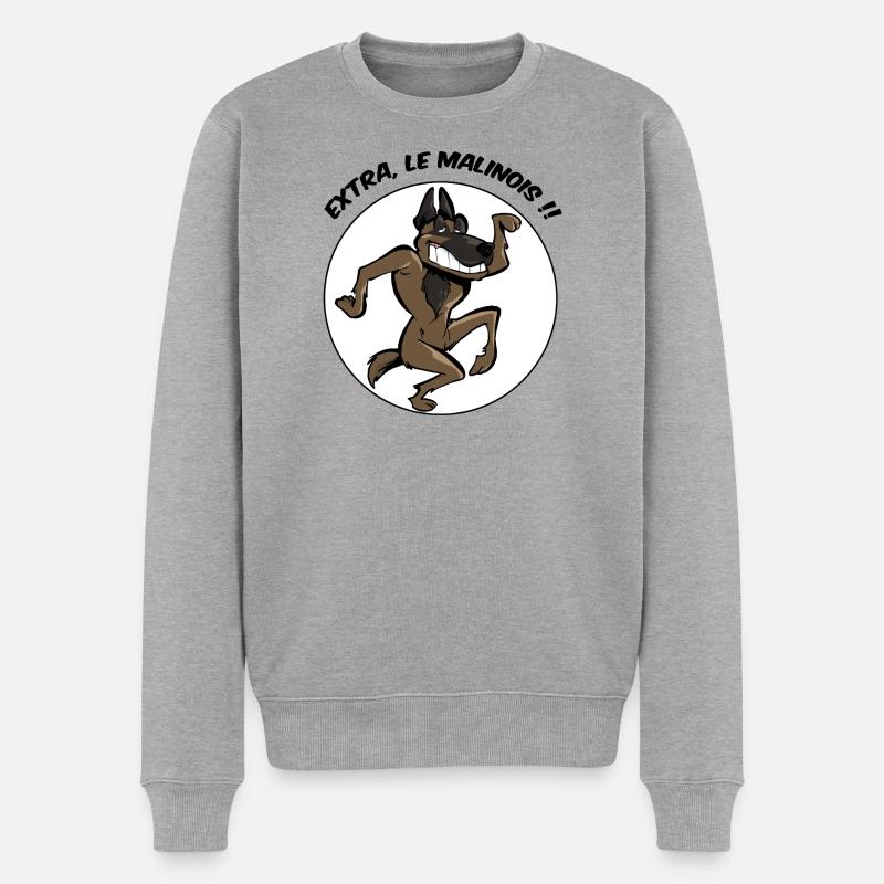 Extra, le malinois ! - Pull Premium bio Homme - gris chiné