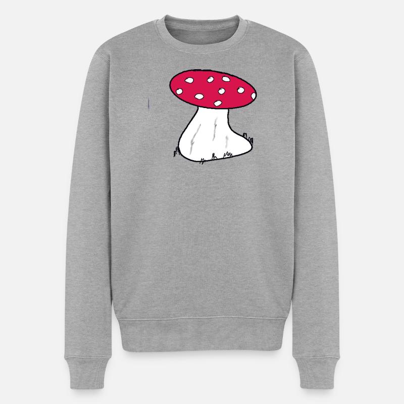 Motif de dessin animé Red Toadstool - Pull Premium bio Homme - gris chiné