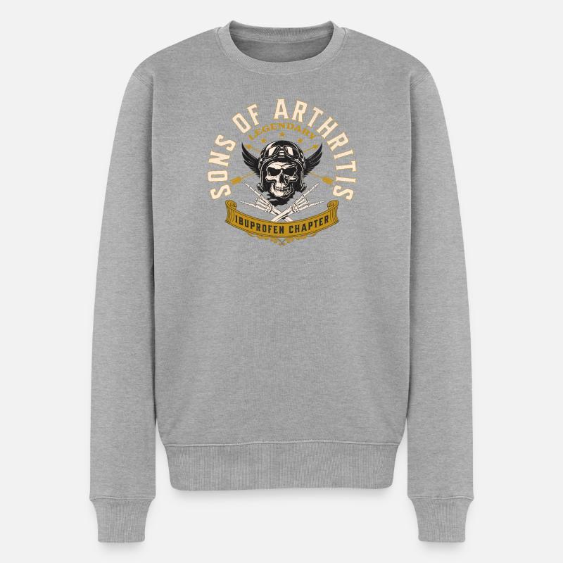 Sons of Arthritis Ibuprofen Chapter Biker - Männer Premium Bio Pullover - Grau meliert