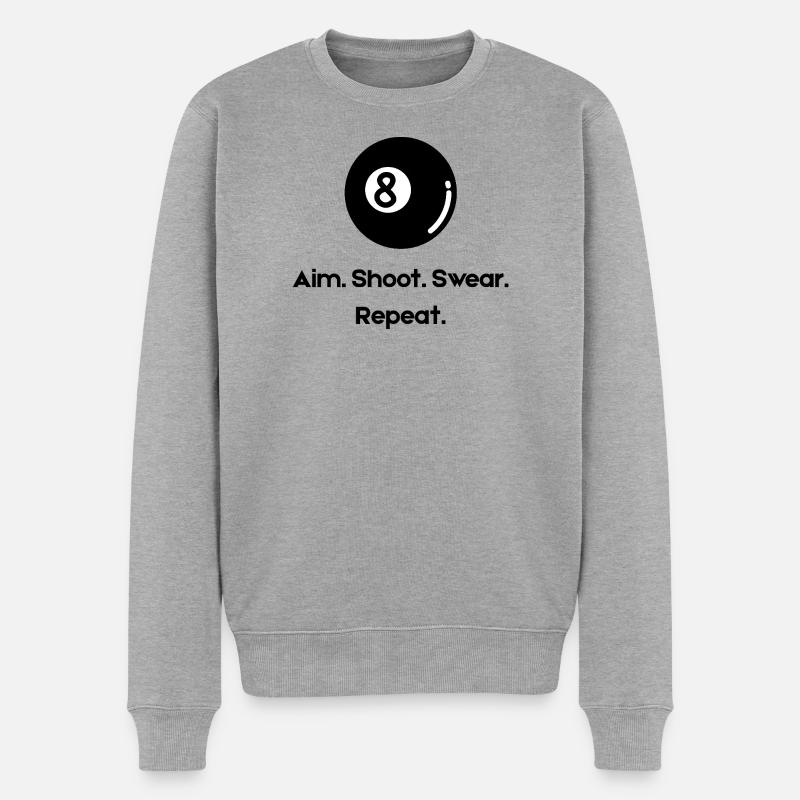 8 Ball - Billardball - Männer Premium Bio Pullover - Grau meliert