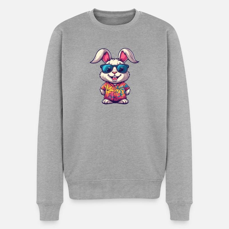 Bunny Comic Holiday - Pull Premium bio Homme - gris chiné