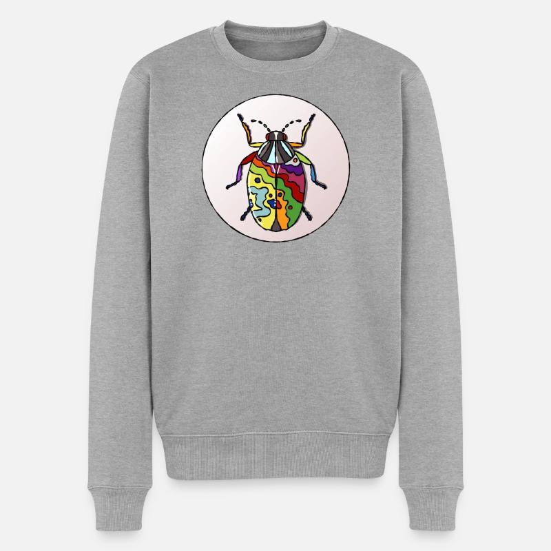 Lebender Regenbogenkäfer - Männer Premium Bio Pullover - Grau meliert
